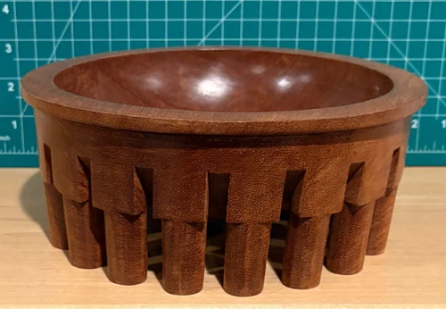 Awesome Hand Made Ceremonial Samoan Wood Kava Bowl