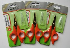 3 pair Tonic Studios Fine Control Crafters Snip Titanium Blades Orange Handle