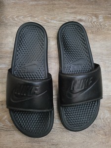 mens nike slides black