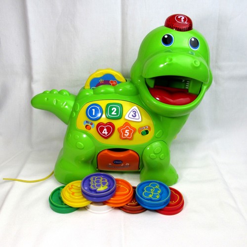 Vtech CHOMP AND COUNT DINO All 8 Food Tokens Coins Included Tested Sings Talks