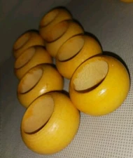 Vintage Bed Bath Beyond Bamboo Wood Napkin rings holders. Never Used. Set Of 8