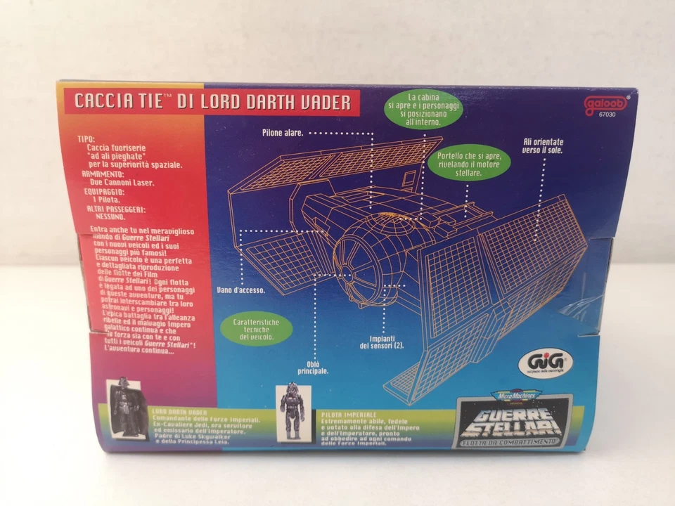 Star Wars Guerre Stellari Caccia Tie Darth Vader Pilota Micromachines Galoob-M17 - Immagine 2 di 4
