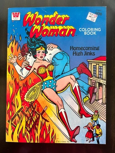 Excellent Vintage 1979 Wonder Woman Whitman Coloring Book & Paper Doll DC Comics