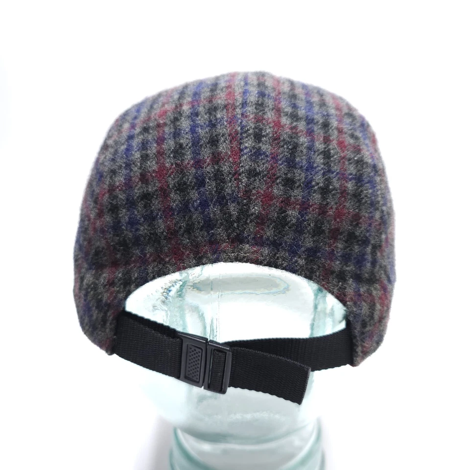 Vintage Supreme Plaid Camp Hat 5 Panel  Harris Tweed Gray Made In USA  - Image 4 of 4