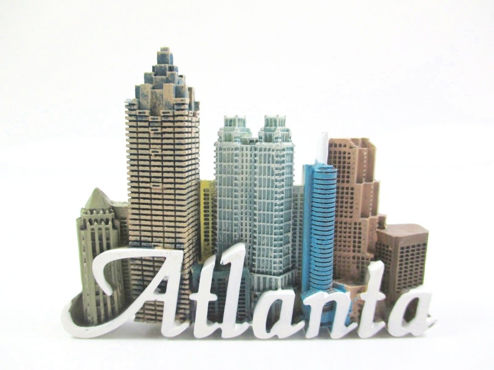 Atlanta Poly Magnet Souvenir America Skyline Capital Georgia USA