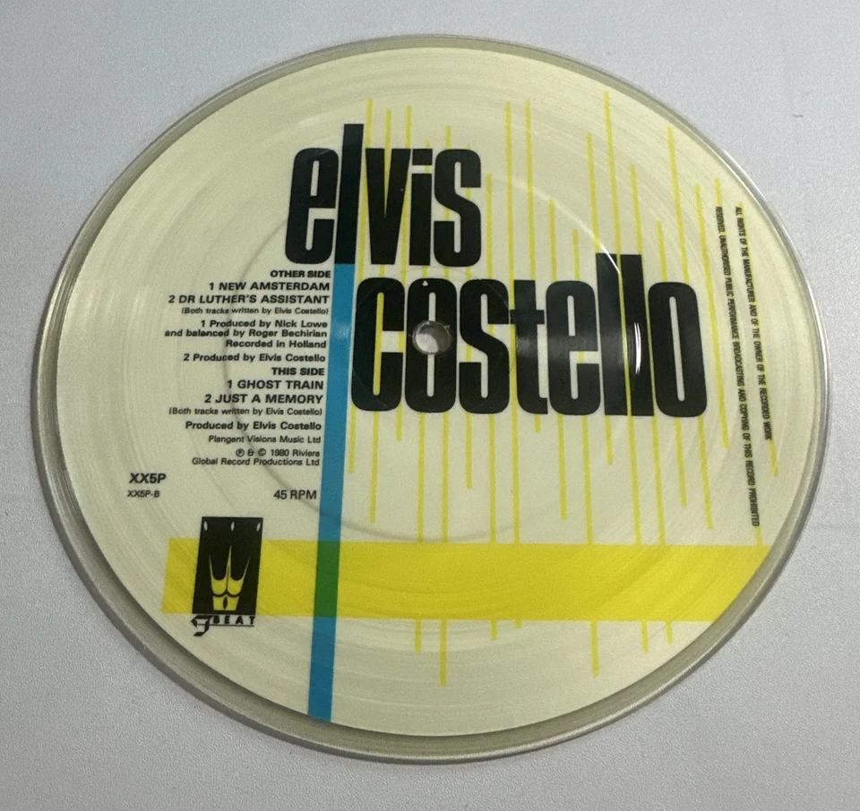 Elvis Costello ~  New Amsterdam ~ 7” picture disc NM - Image 4 of 4