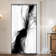 Black and White 54Wx78H Shower Curtain Marble Abstract Modern Minimalist Ombre G