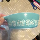 Collectible Pyrex Amish Butterprint Turquoise Glass Dish with Lid, Vintage