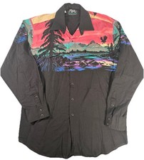 Vintage Roper Shirt Mens XL Western Snap Button Up Scenic Eagle Mountain Aztec