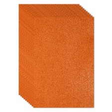 10 Sheets 2mm Glitter Foam Sheet 11" x 8" A4 Orange Sparkle EVA Paper