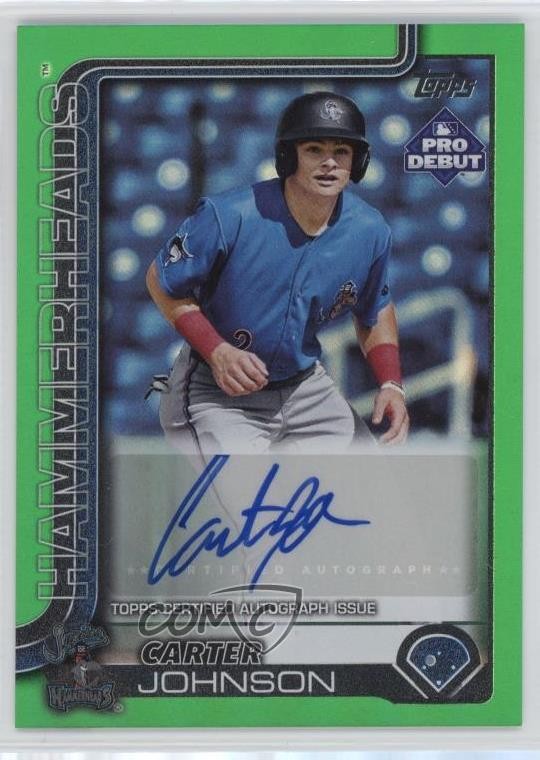 2025 Topps Pro Debut Green Foil Auto /99 Carter Johnson #PD-187 Auto 1n9c