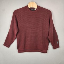 Carlo Colucci Sweater Mens Large Burgundy Crewneck Pullover Made in Germany