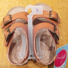 Cat and Jack Kids Cognac Reagan Hook and Loop Sandals Size 6 Toddler NWT