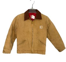 Vintage Carhartt Detroit Jacket Quilt Lined Youth XL Tan USA Made Clean