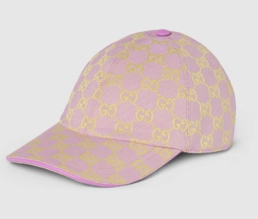 GUCCI Authentic GG Candy Pink Logo Baseball Hat 748375 Size Medium