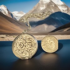 Vintage Engraved Flowers Sterling Hallmarked 1976 Birmingham England Necklace