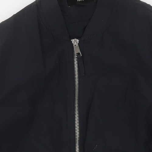 H&M Giubbotto Bomber Uomo Nero Taglia S Full Zip Casual - Foto 7 di 12