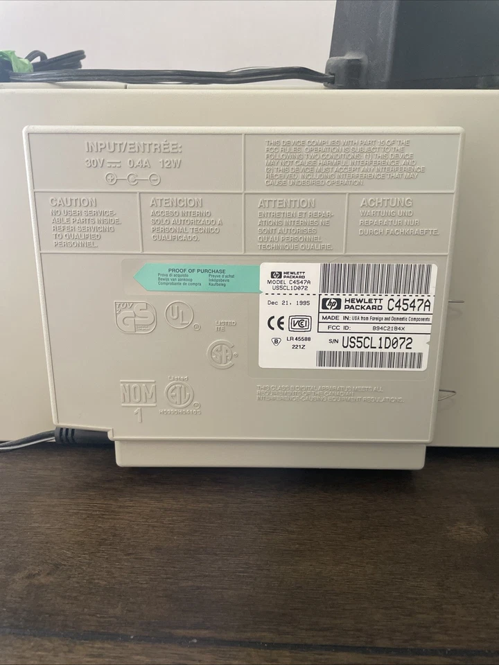 HP HEWLETT PACKARD DESKJET 600C PRINTER. SOLD AS IS - FOR PARTS ONLY. - Image 2 of 3