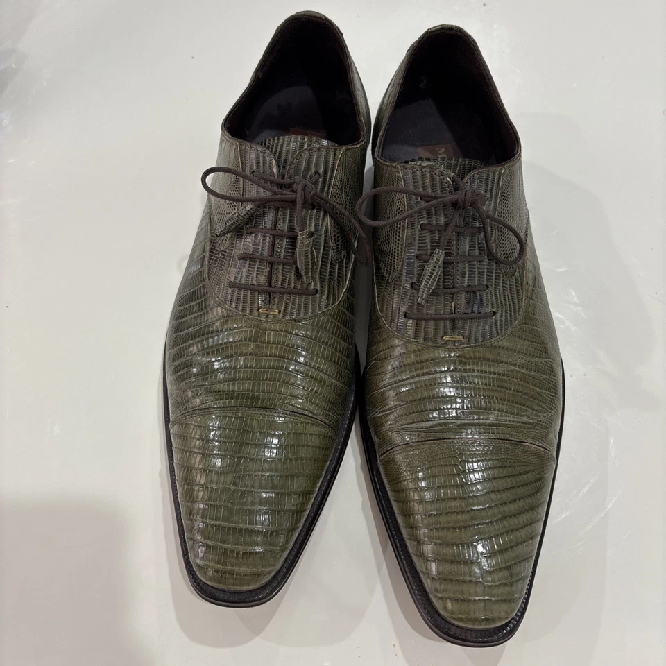 Mezlan Vero Cuoio $595 MSRP Genuine Lizard Lace Up Exotics Dress Shoes Size 10M - Image 4 of 4