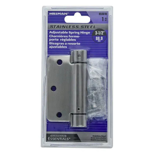 Hillman Adjustable 1/4" Round Corner Spring Hinge Stainless Steel 853616