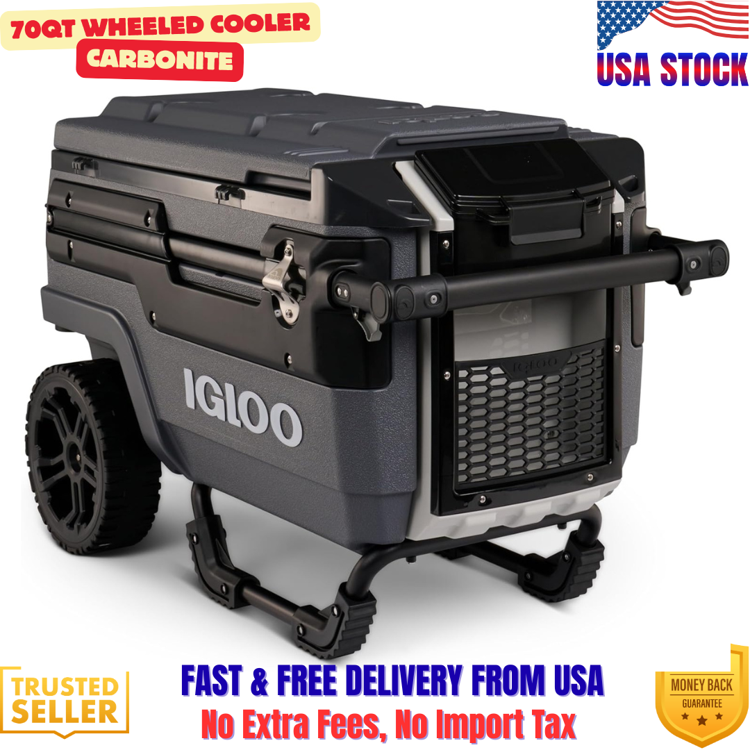 Igloo Trailmate Journey 70Qt Wheeled Cooler, Insulated Hard Shell Ice Chest