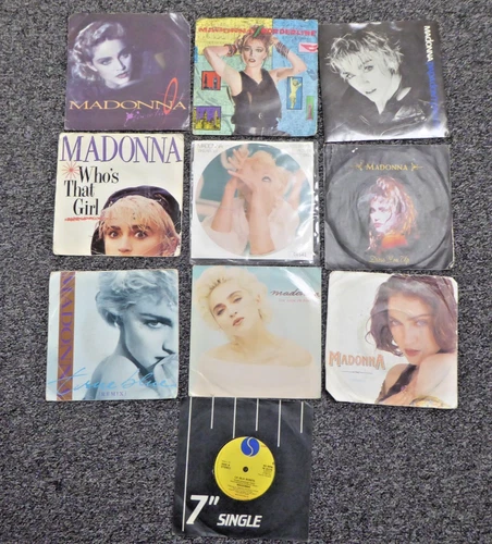 x10 Madonna 7" Vinyl Singles Job Lot Boderline Take a Bow Limited Ed Papa Blue
