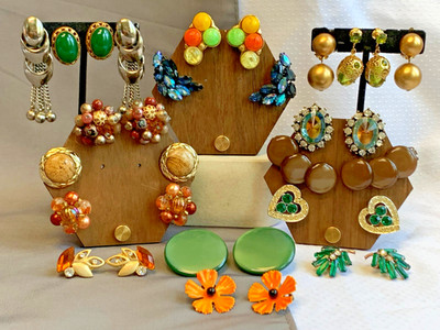 Vtg Clip-On Earring Lot Garne Kramer Lisner Sarah Coventry Fashion Jewelry