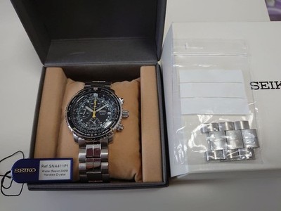Seiko SNA411P1 Flightmaster Chronograph 200m Quartz Pilot Watch