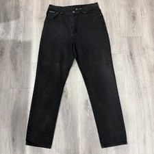 Vintage Calvin Klein Jeans Women  s 14 Black Denim Straight Leg 31x32 High Rise