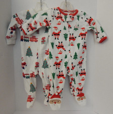Carter's  Just One You Lot of 2 Christmas Footed Fleece Sleepers  Size 3 mo