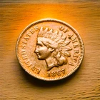 1867 1C Indian Head Bronze Cent Liberty And Diamond VF Condition #5