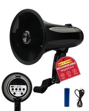 20W Rechargeable Megaphone Speaker with 240s Recording, 300ft Range, Siren