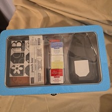 Stampin' Up Punch Box Terrific Tags 6 Rubber Stamps Tag Punch 3 Ink Spots - NEW