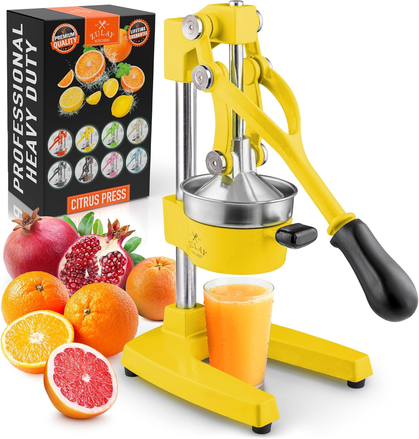 Cast Iron Juicer, Easy-To-Clean, Heavy-Duty Manual Juicers, Professional Citrus