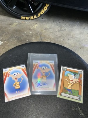 Disney Topps Neon Phineas & Ferb: Phineas Autograph By Vincent Martella + 2 Base