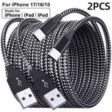 2-Pack Braided USB C Type-C Fast Charging Data SYNC Charger Cable Cord 3/6/10FT