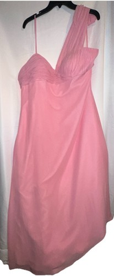 #ad Landa Pink Chiffon Formal Dress High Low Hem Size 24 Plus Size $20.00