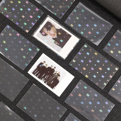 100Pcs Photocards Sleeves Holographic Clear Protector Albums Photo Cards Coll...