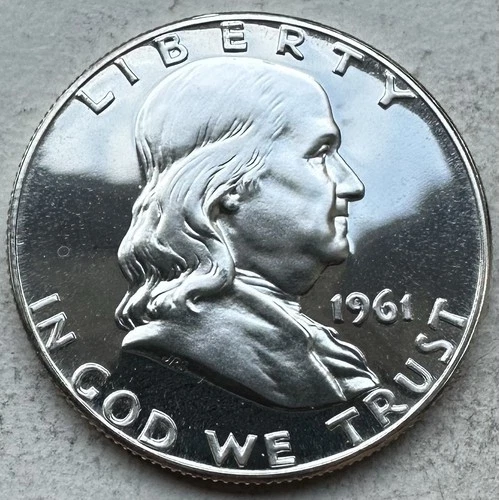 1961 Proof Franklin Half Dollar 90% Silver-INV#8691