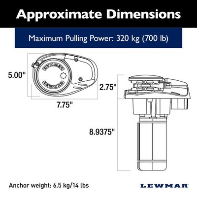 Lewmar 6670011108-312 V700 BOAT TRAILER WINCH OPERAT ACC