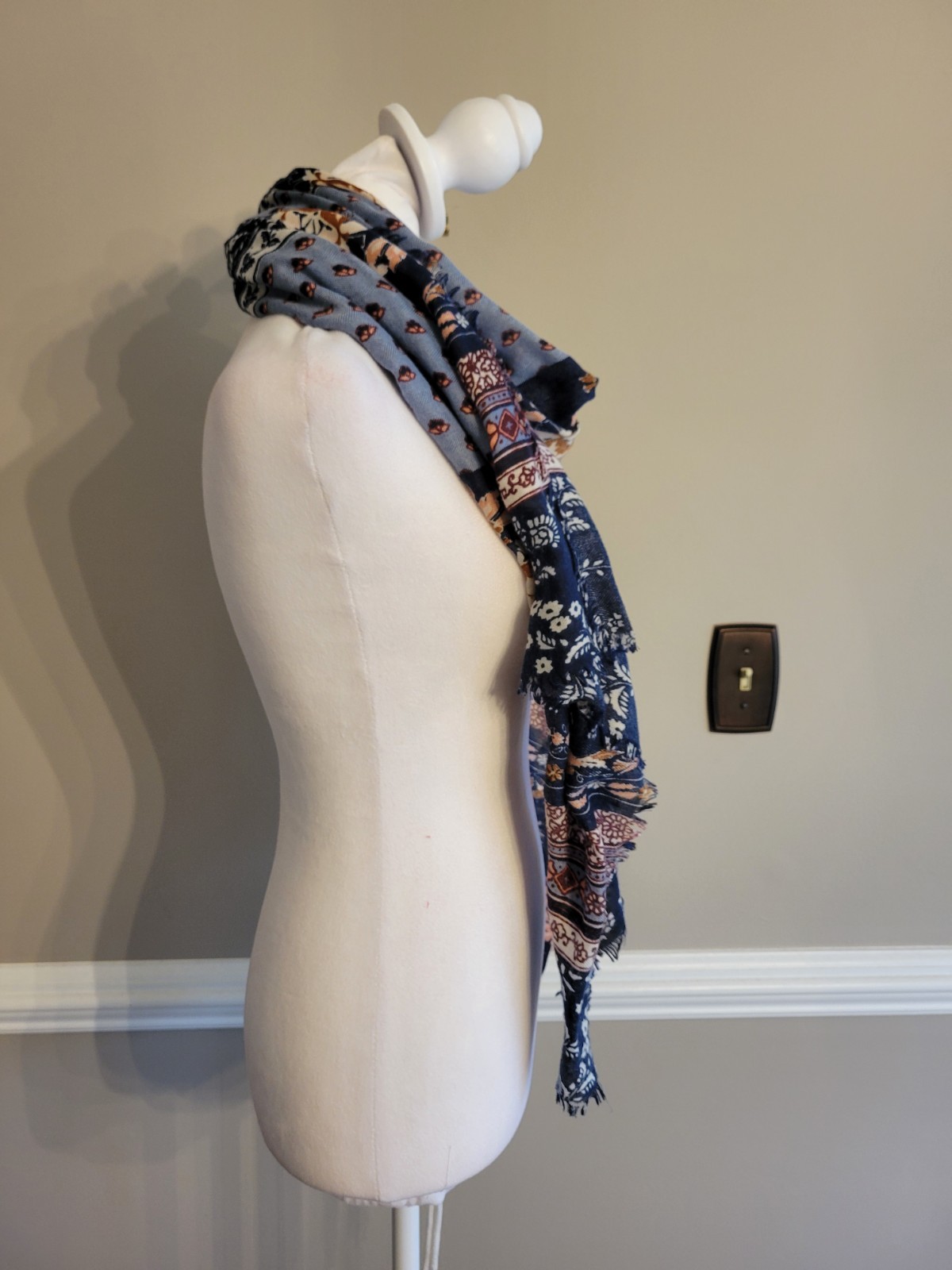 Multi Patterned Blue Oversized Rectangular Multi … - image 2