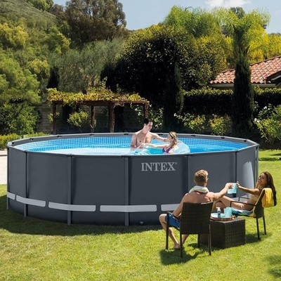 Intex Frame Pool Ultra Rondo XTR Ø 488x132 cm Set mit Sicherheitsleiter 128940GH