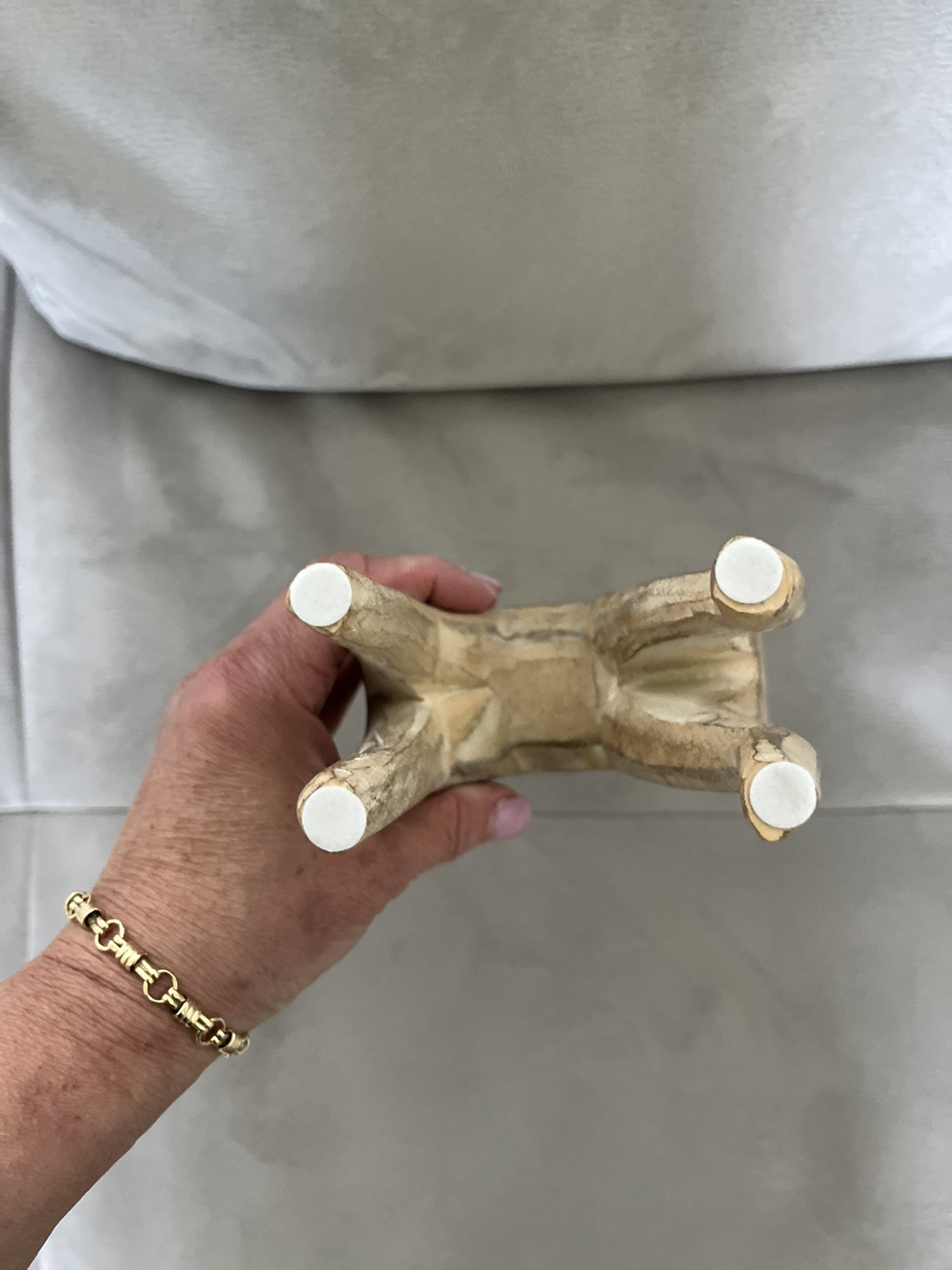 Carved Wood African Giraffe Wooden Sculpture Faceted 11.75 Inch Tall Shelf Decor