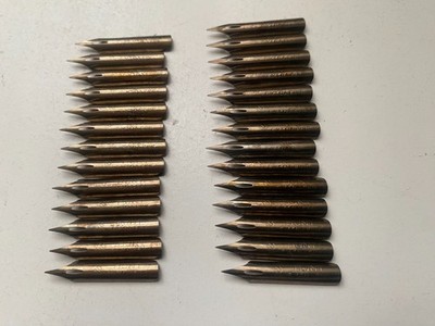 27 vintage Hunt crow quill calligraphy dip pen nibs #22 extra fine
