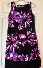 AB Studio Dress Black Floral Sleeveless Size Womens 16