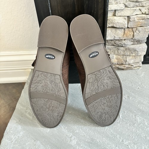 Botines perforados de microfibra marrón con cremallera talla 11 Dr. Scholl’s para mujer - Imagen 6 de 7
