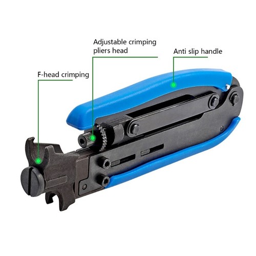 Coax Compression Tool Coax Crimper RG6 Coaxial Crimper for Coax RG6 RG59 RG11 - Afbeelding 6 van 8