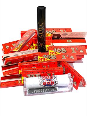 24pk Job Orange Slow-Burning 1 1/4 Rolling Paper with Job Roller 79MM and ADLC D