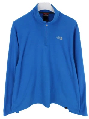 THE NORTH FACE Polartec Sweatshirt Homme 2XL Polaire Col Demi-Zip Bleu - Photo 1/4
