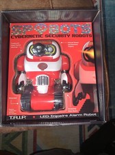 SPYBOTS Cybernetic Security Robots Red T.R.I.P. LED Tripwire Alarm Robot NEW TF